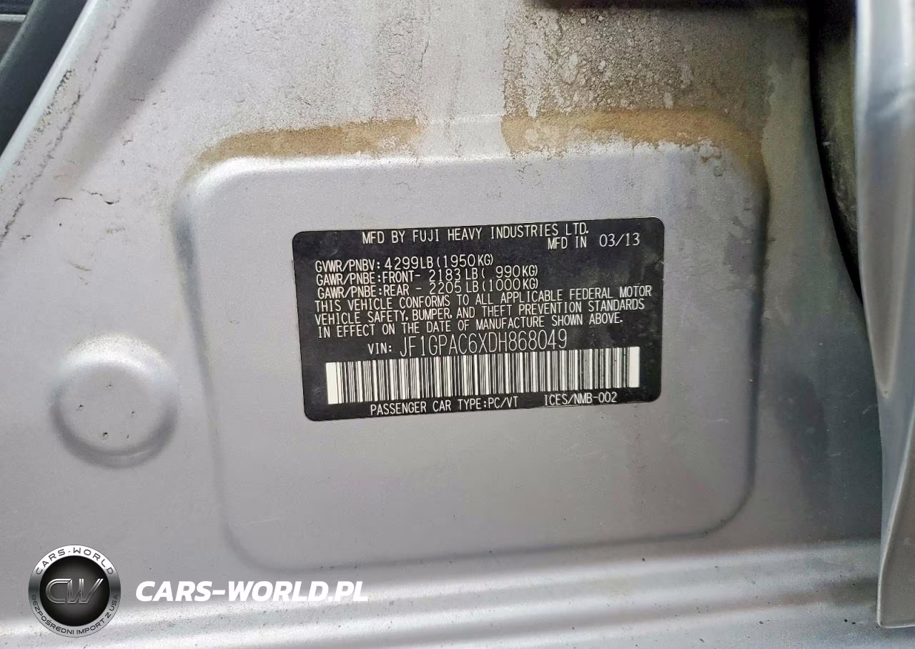 2013 Subaru Impreza Premium VIN:JF1GPAC6XDH868049 - 12