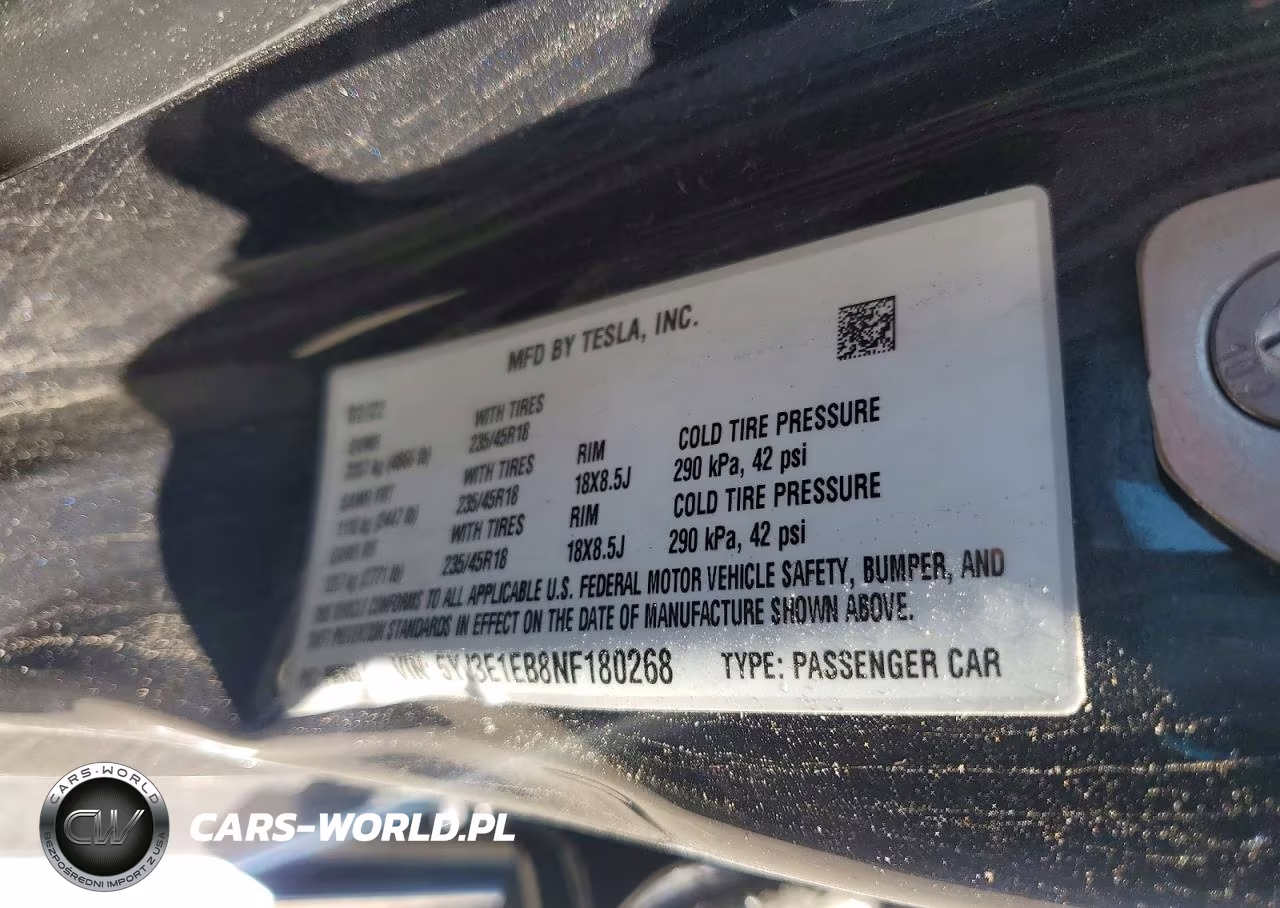 2022 Tesla Model 3 VIN:5YJ3E1EB8NF180268 - 12