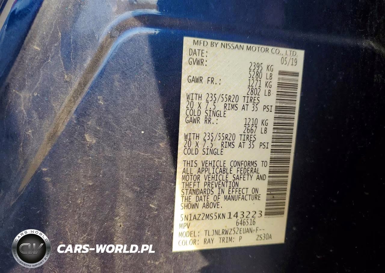 2019 Nissan Murano Sl VIN:5N1AZ2MS5KN143223 - 13