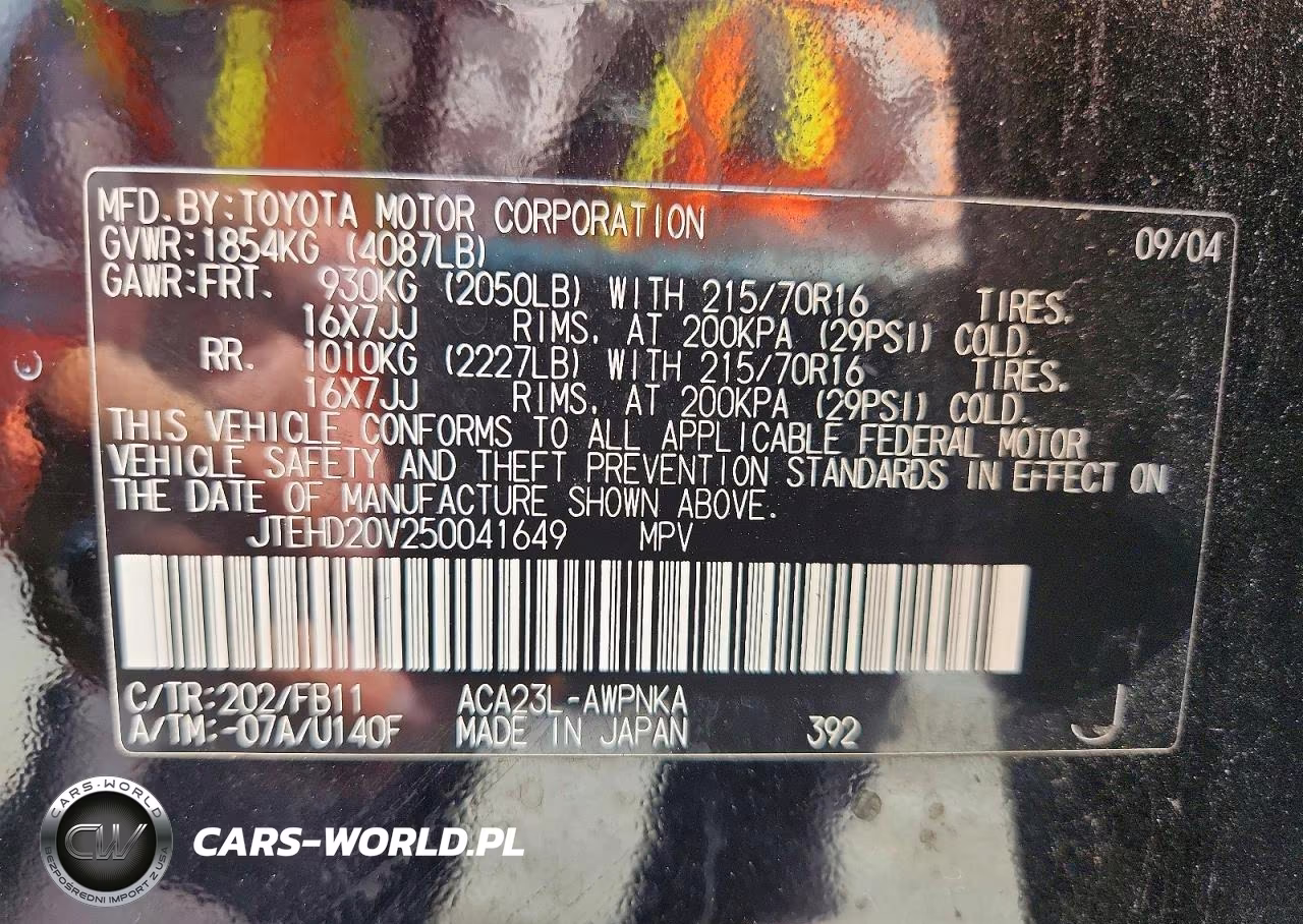 2005 Toyota Rav4 Base VIN:JTEHD20V250041649 - 13