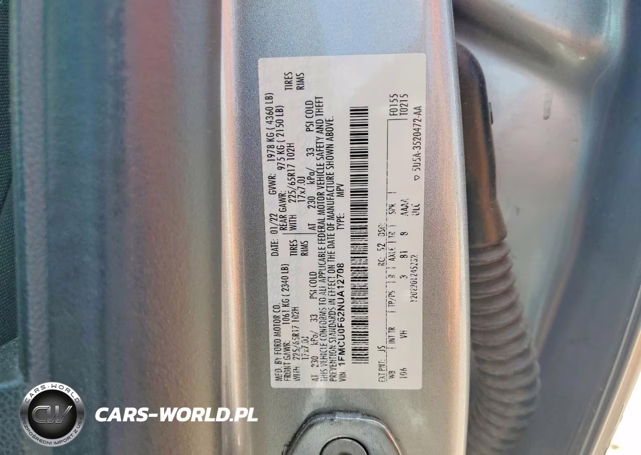2022 Ford Escape S VIN:1FMCU0F62NUA12708 - 14