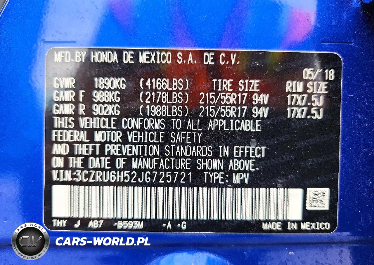 2018 Honda Hr-V Ex VIN:3CZRU6H52JG725721 - 13
