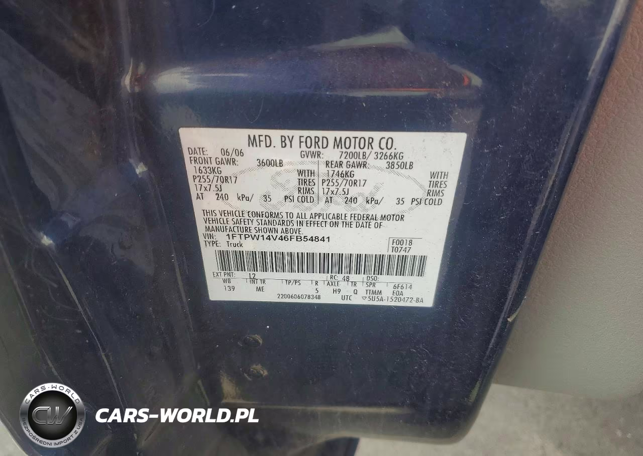 2006 Ford F150 Supercrew VIN:1FTPW14V46FB54841 - 12