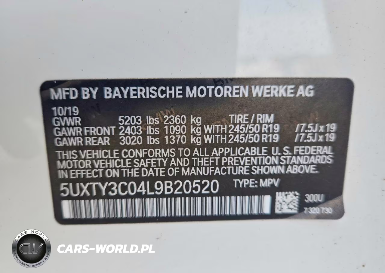 2020 BMW X3 Sdrive30I VIN:5UXTY3C04L9B20520 - 13