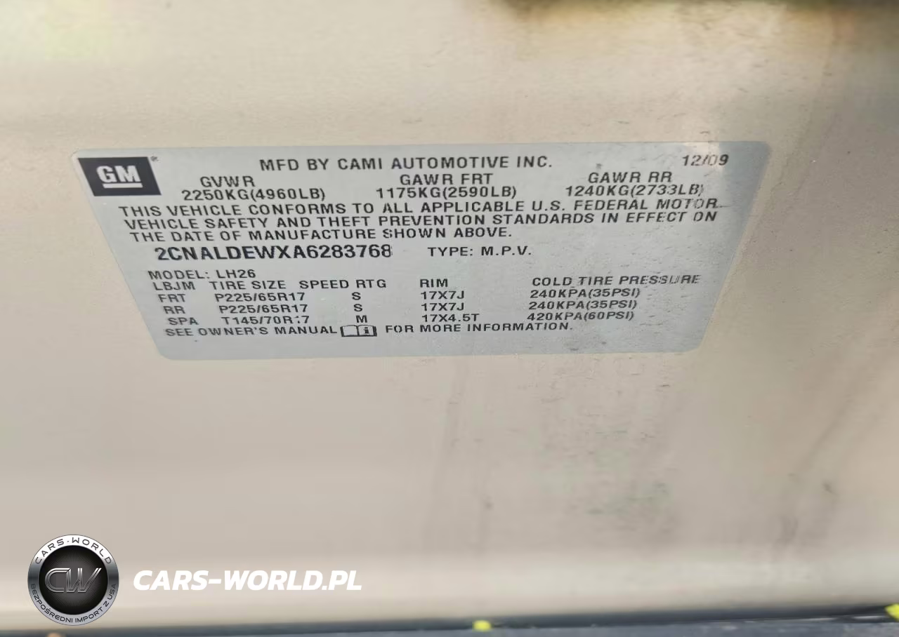 2010 Chevrolet Equinox Lt VIN:2CNALDEWXA6283768 - 13