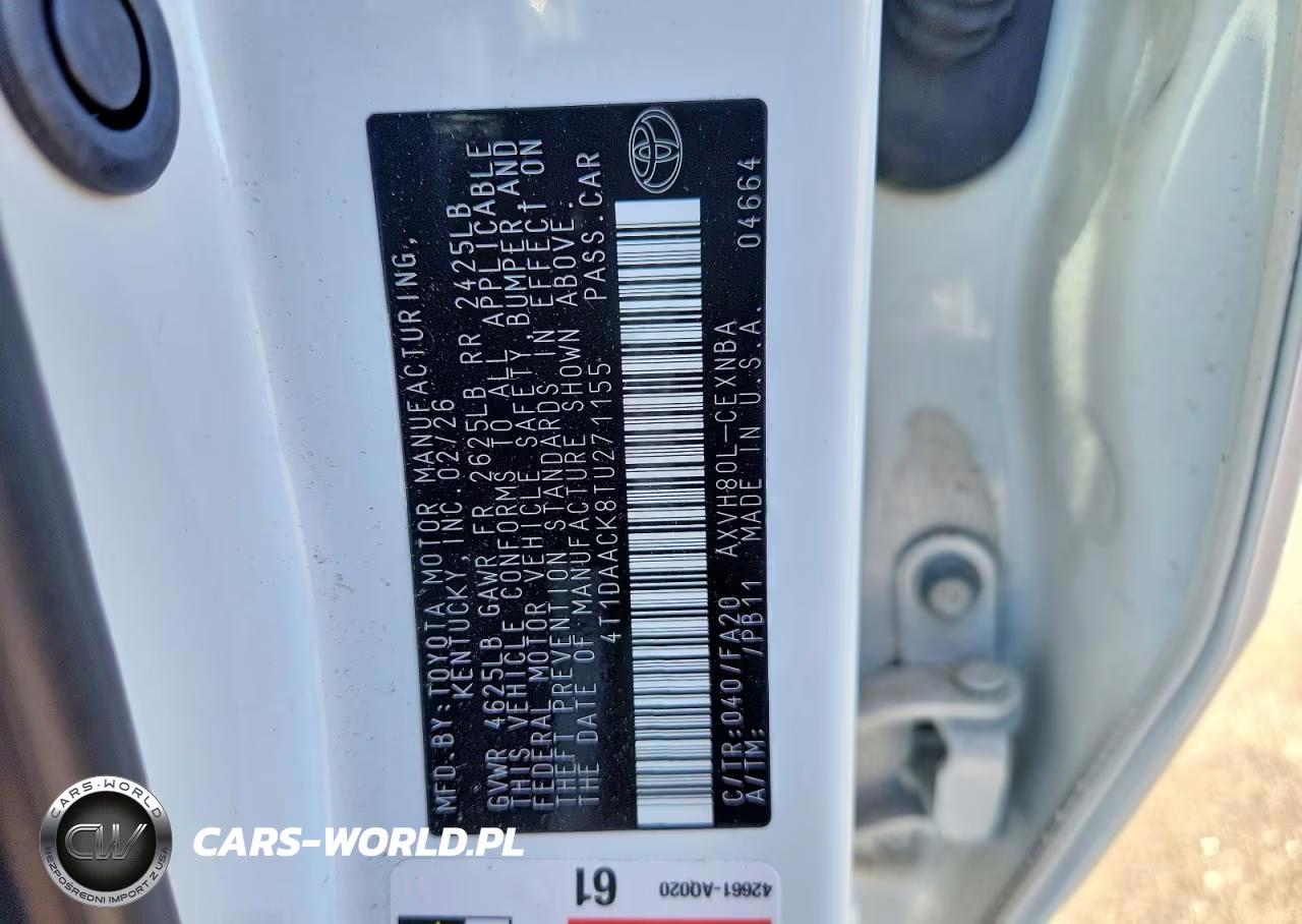 2026 Toyota Camry Le VIN:4T1DAACK8TU271155 - 13