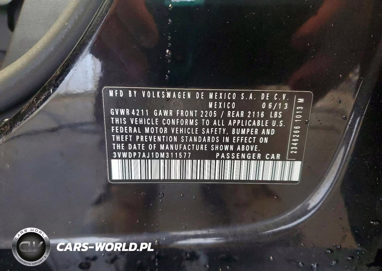 2013 Volkswagen Jetta Se VIN:3VWDP7AJ1DM311577 - 12