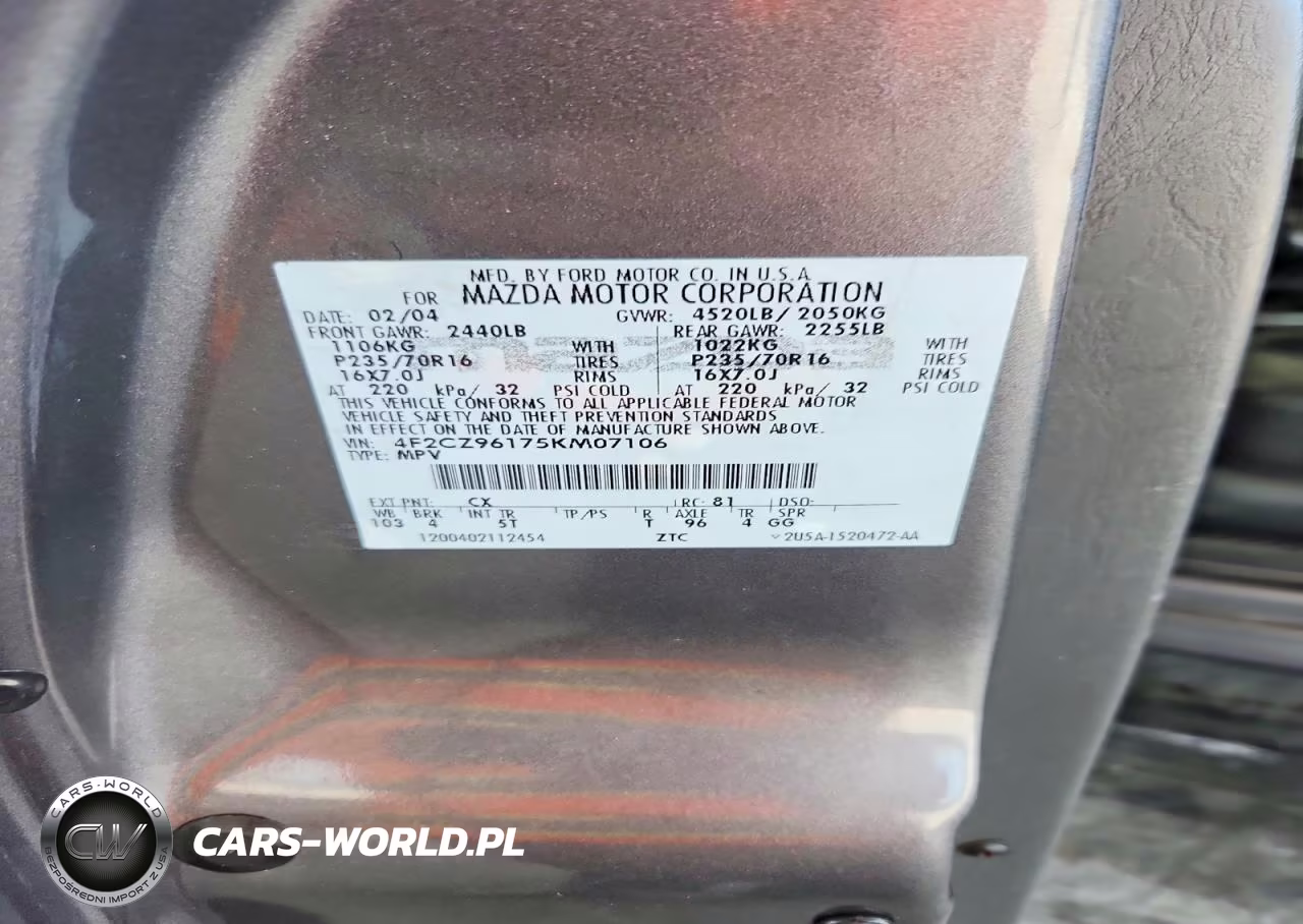2005 Mazda Tribute S VIN:4F2CZ96175KM07106 - 12