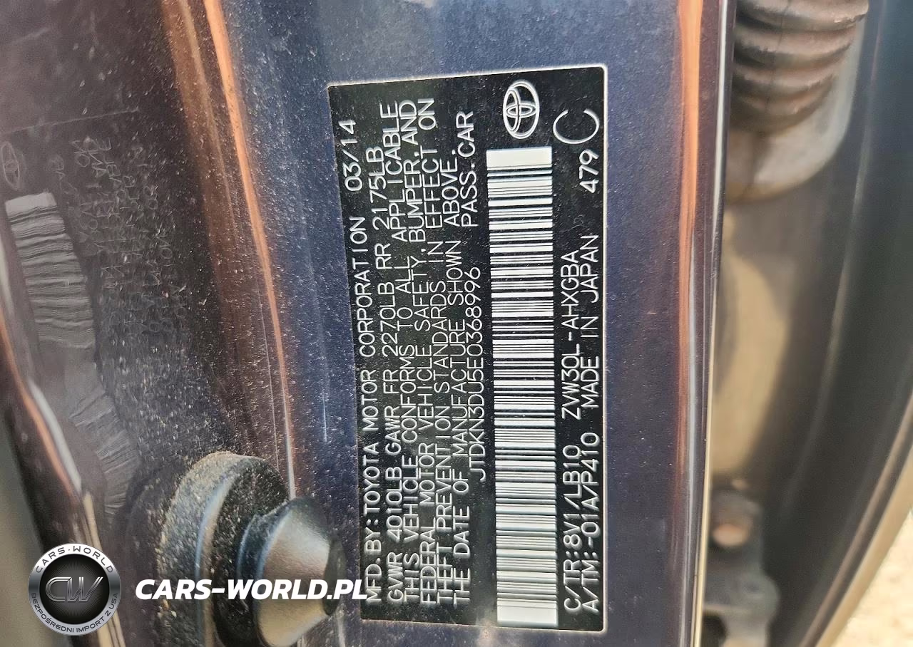 2014 Toyota Prius Four VIN:JTDKN3DU5E0368996 - 12