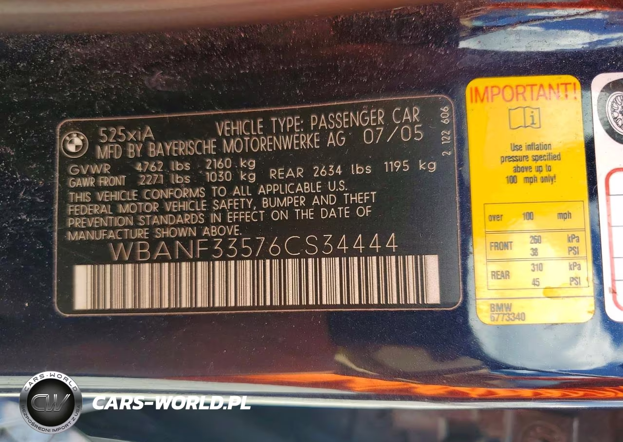 2006 BMW 525 Xi VIN:WBANF33576CS34444 - 12