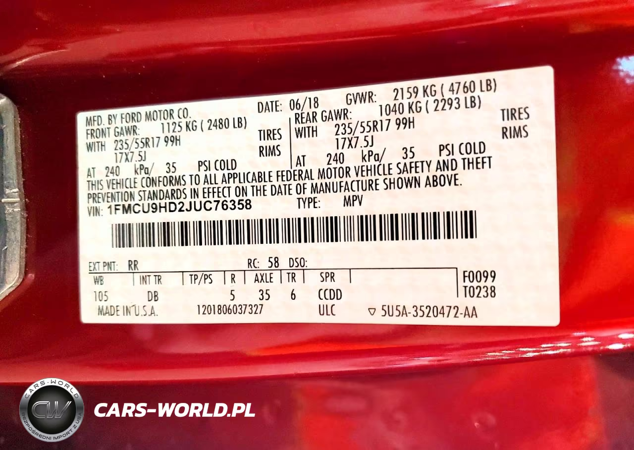 2018 Ford Escape Sel VIN:1FMCU9HD2JUC76358 - 13