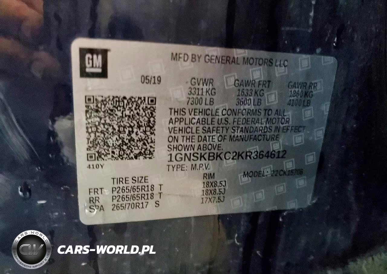 2019 Chevrolet Tahoe K1500 Lt VIN:1GNSKBKC2KR364612 - 13
