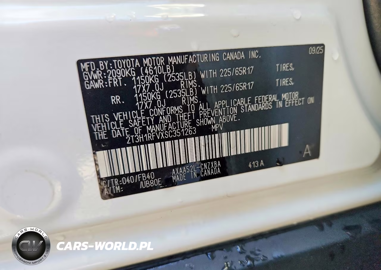 2025 Toyota Rav4 Le VIN:2T3H1RFVXSC351263 - 13