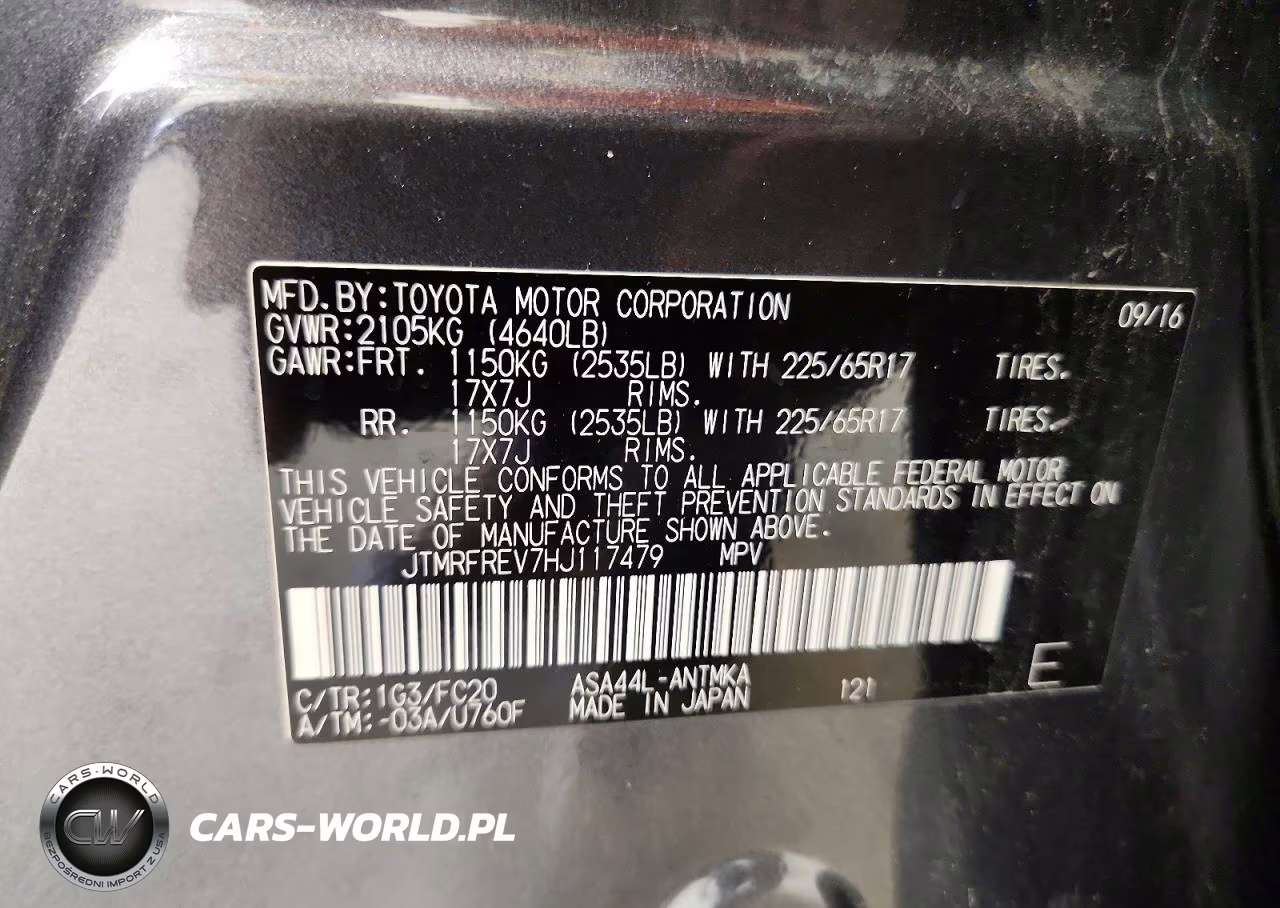 2017 Toyota Rav4 Xle VIN:JTMRFREV7HJ117479 - 13