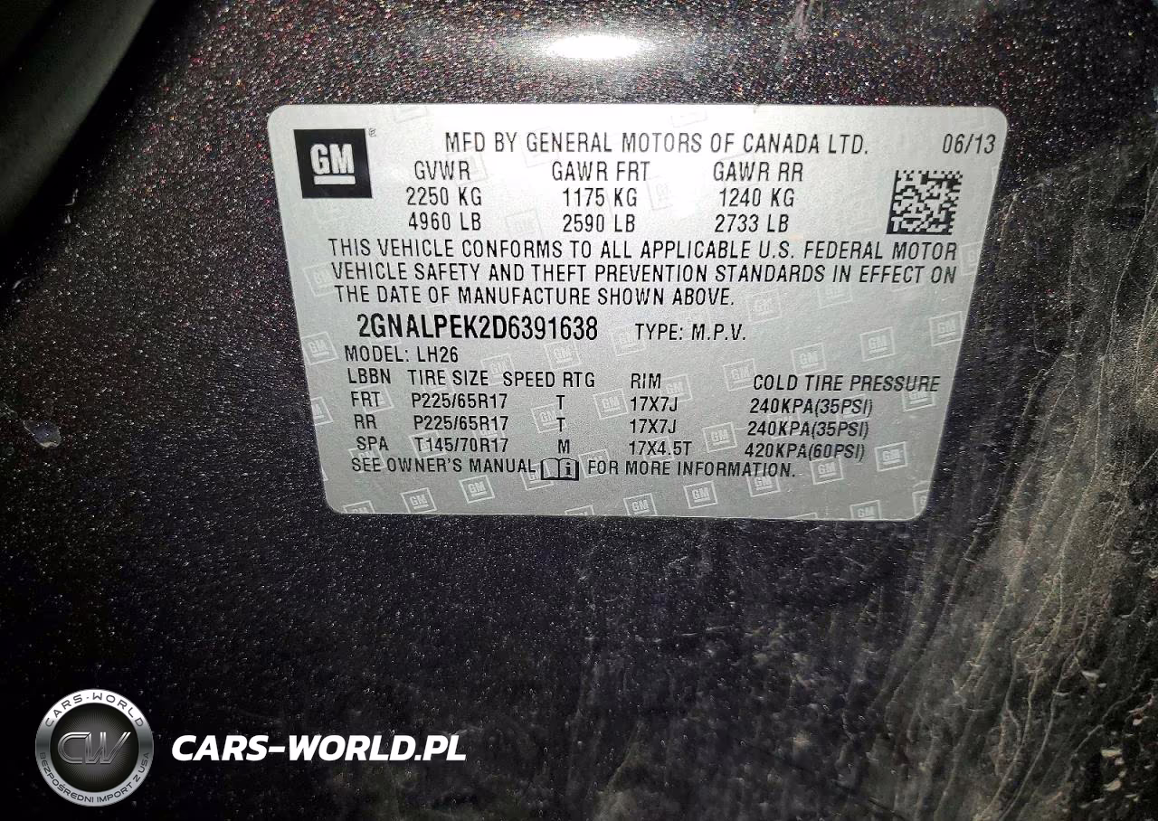 2013 Chevrolet Equinox Lt VIN:2GNALPEK2D6391638 - 13