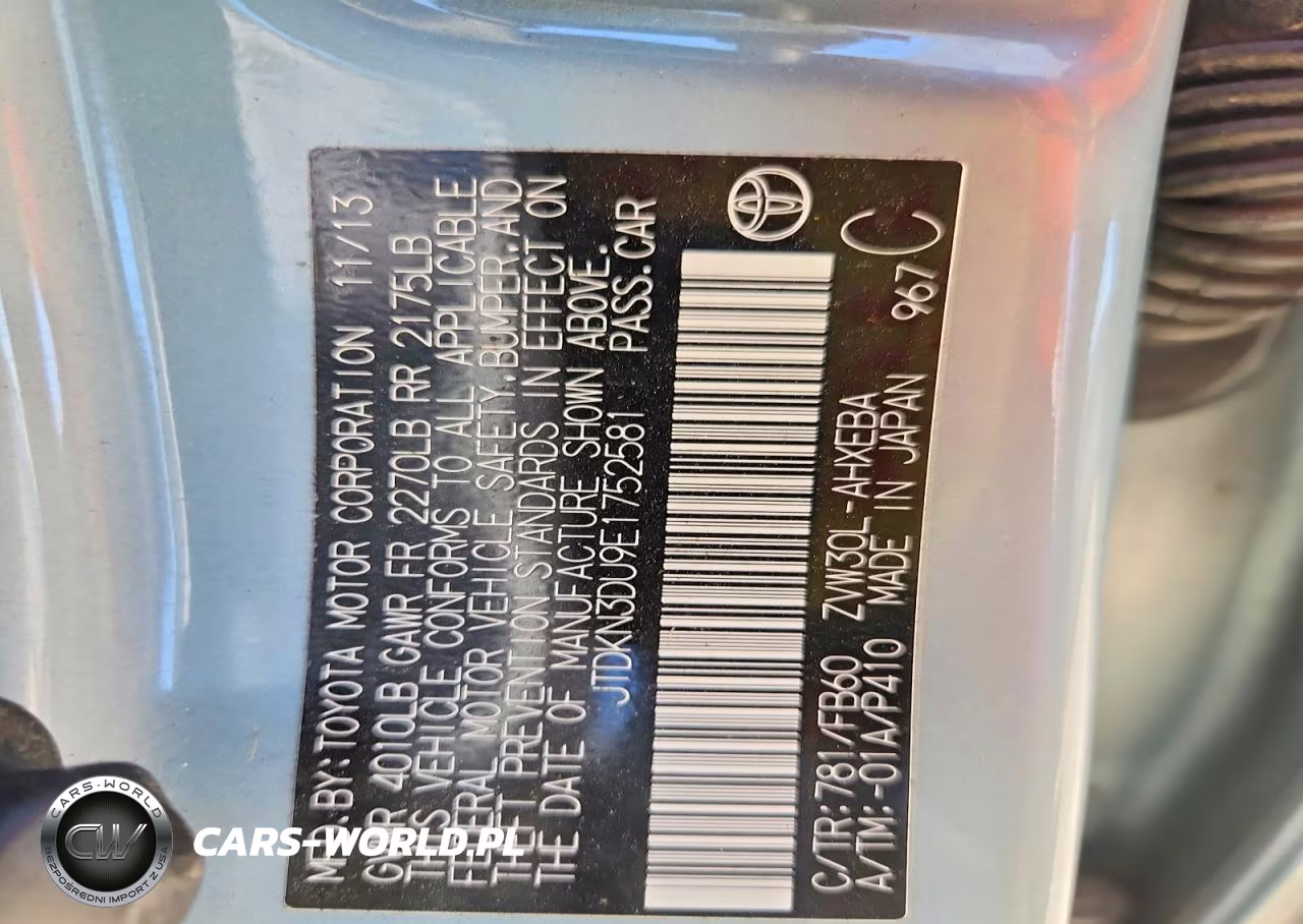 2014 Toyota Prius Two VIN:JTDKN3DU9E1752581 - 12