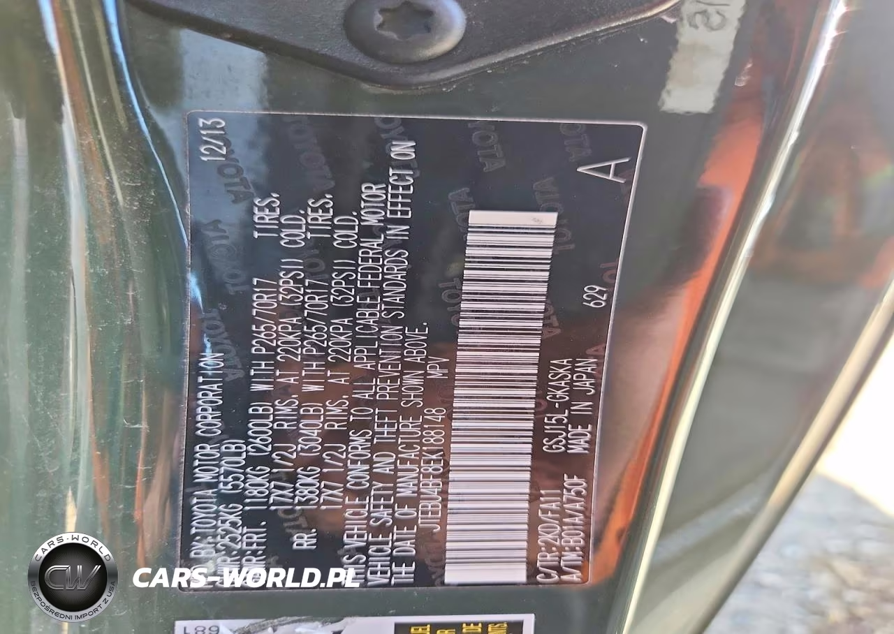 2014 Toyota Fj Cruiser Base VIN:JTEBU4BF8EK188148 - 13