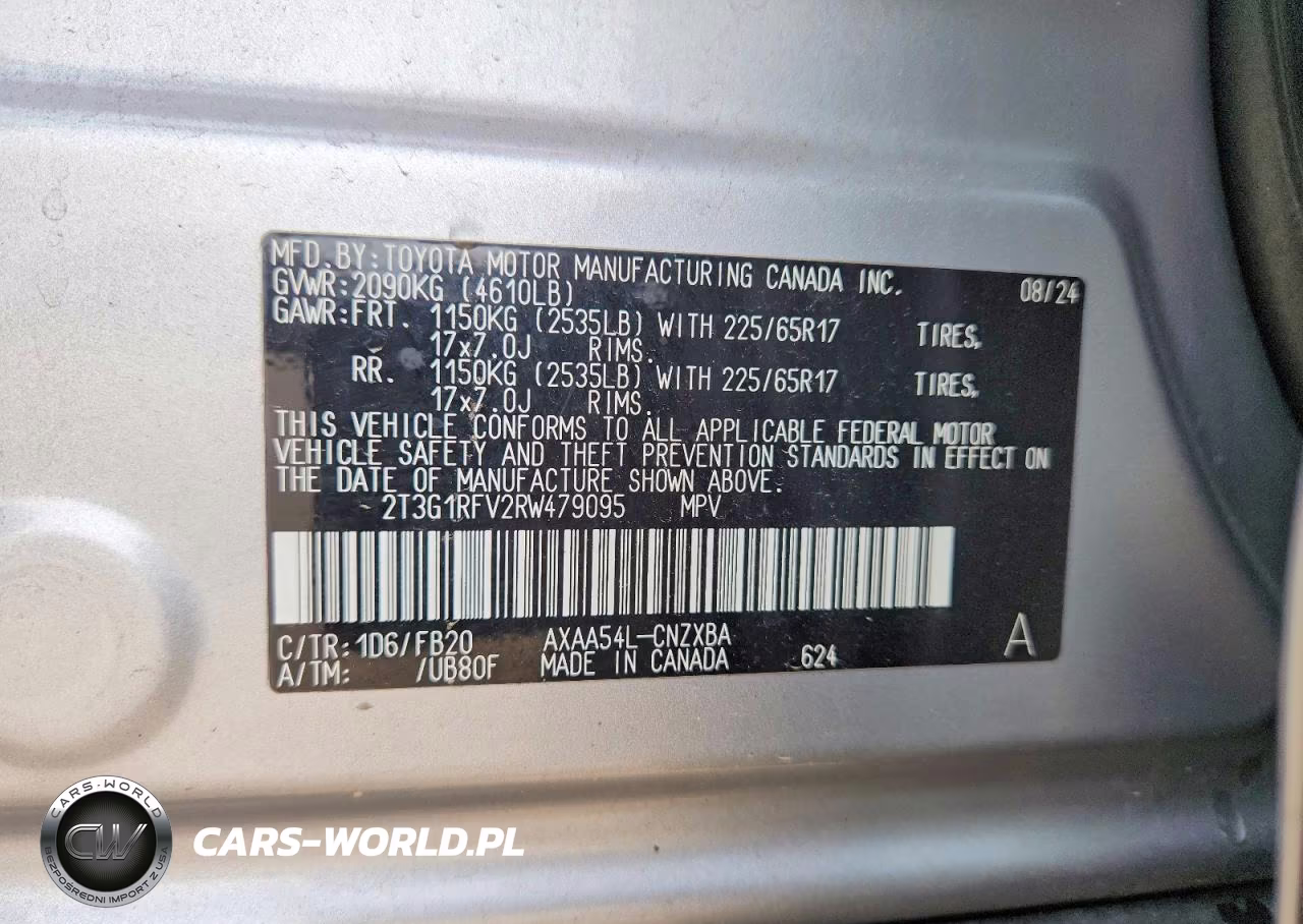 2024 Toyota Rav4 Le VIN:2T3G1RFV2RW479095 - 14