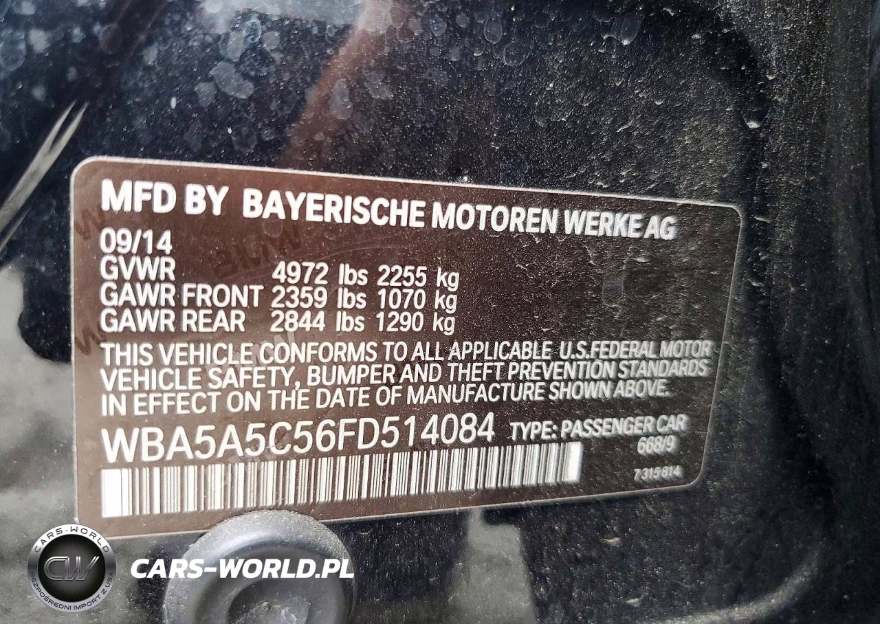 2015 BMW 528 I VIN:WBA5A5C56FD514084 - 12
