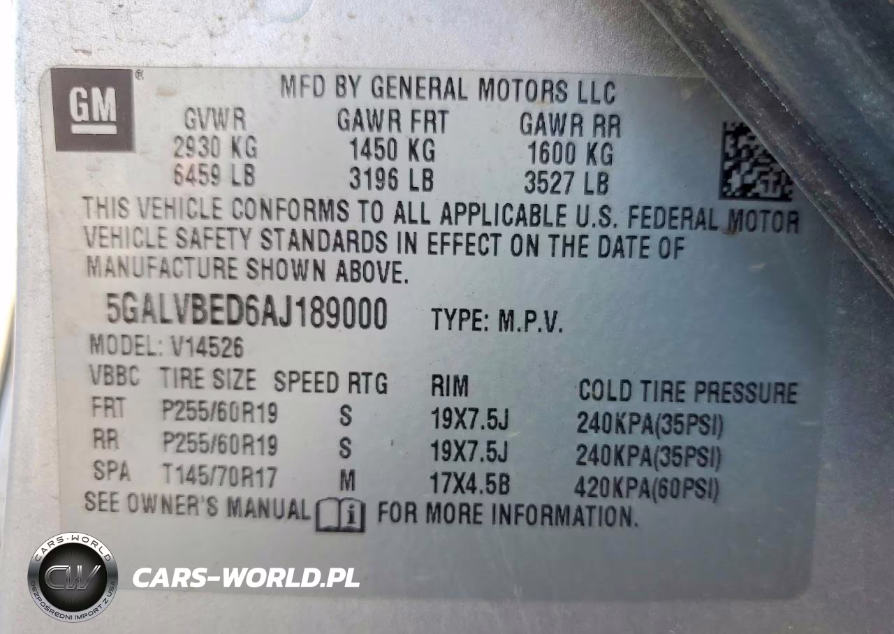 2010 Buick Enclave Cxl VIN:5GALVBED6AJ189000 - 13