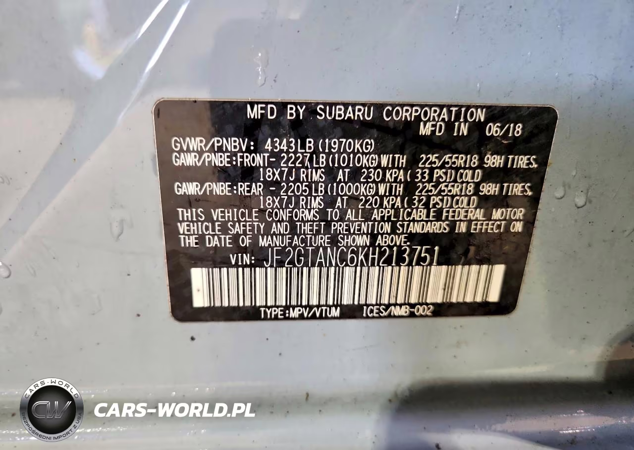 2019 Subaru Crosstrek Limited VIN:JF2GTANC6KH213751 - 13