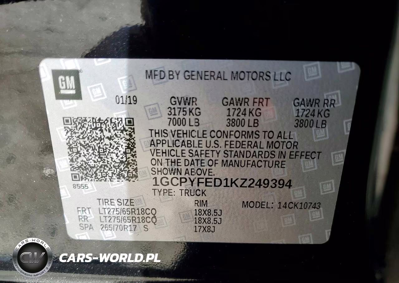 2019 Chevrolet Silverado K1500 Lt Trail Boss VIN:1GCPYFED1KZ249394 - 13