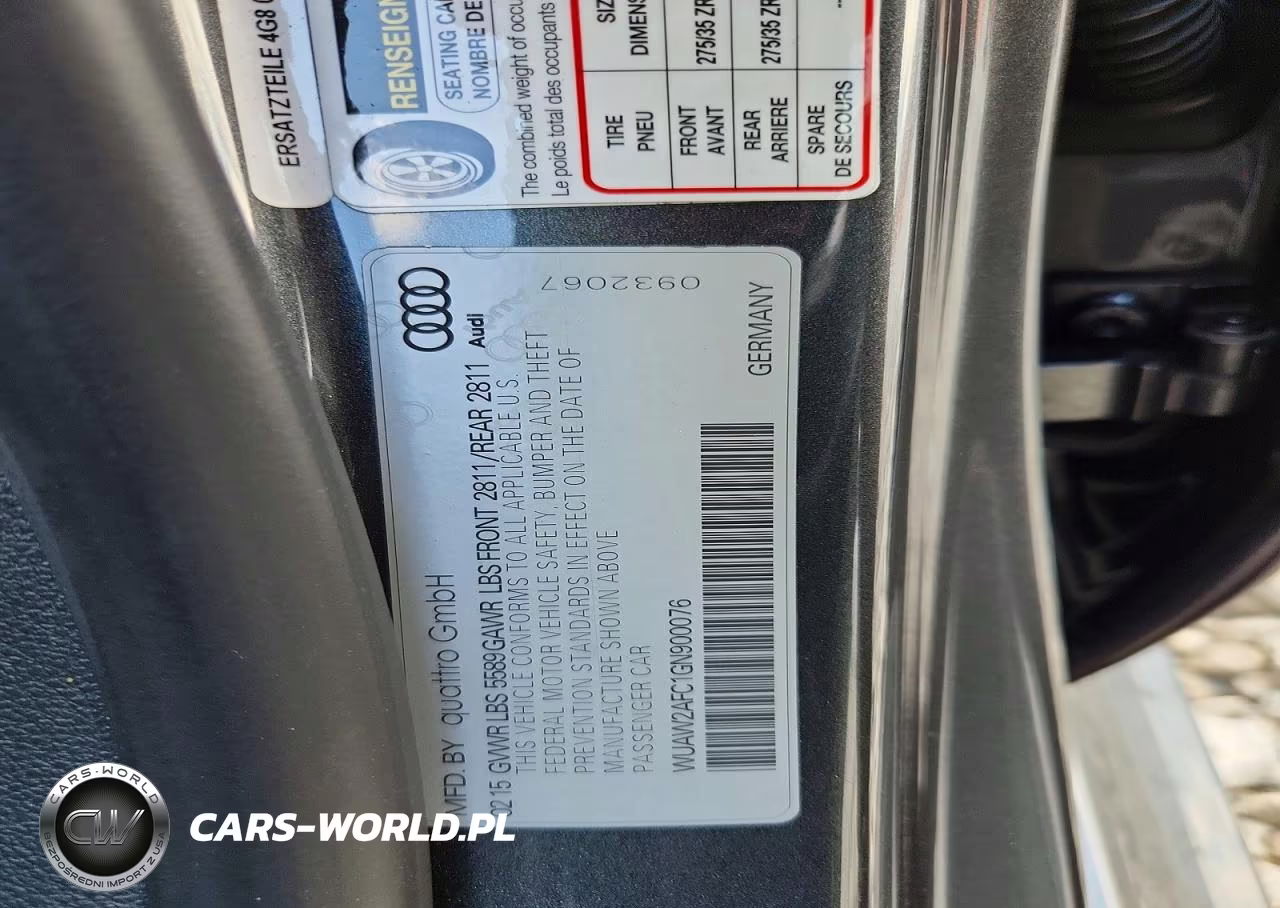 2016 Audi Rs7 VIN:WUAW2AFC1GN900076 - 12