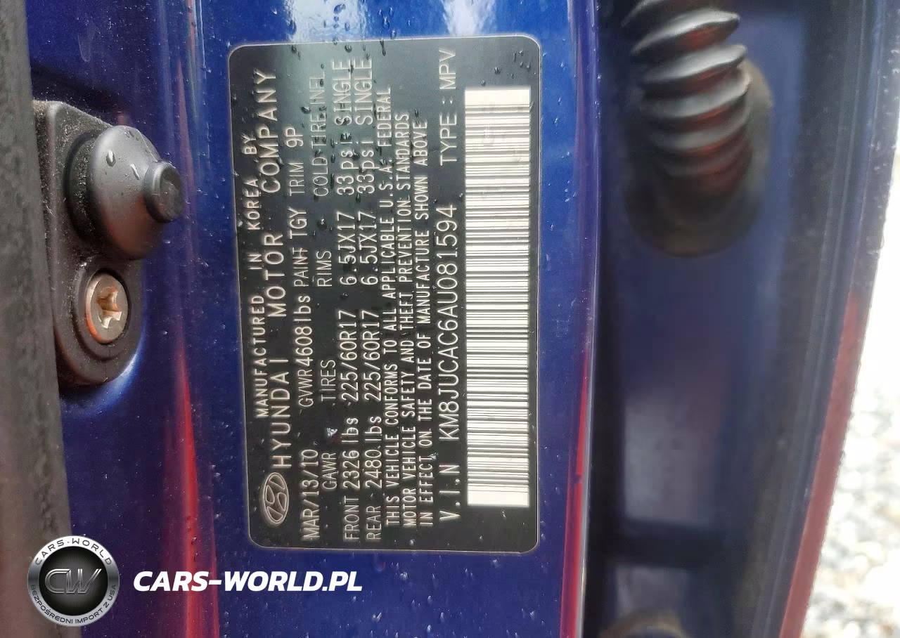 2010 Hyundai Tucson Gls VIN:KM8JUCAC6AU081594 - 13