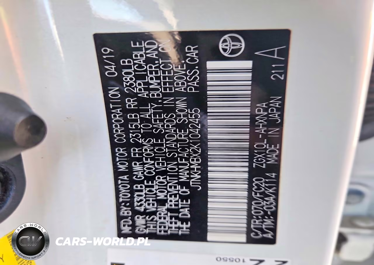 2019 Toyota C-Hr Le VIN:JTNKHMBX2K1042455 - 12