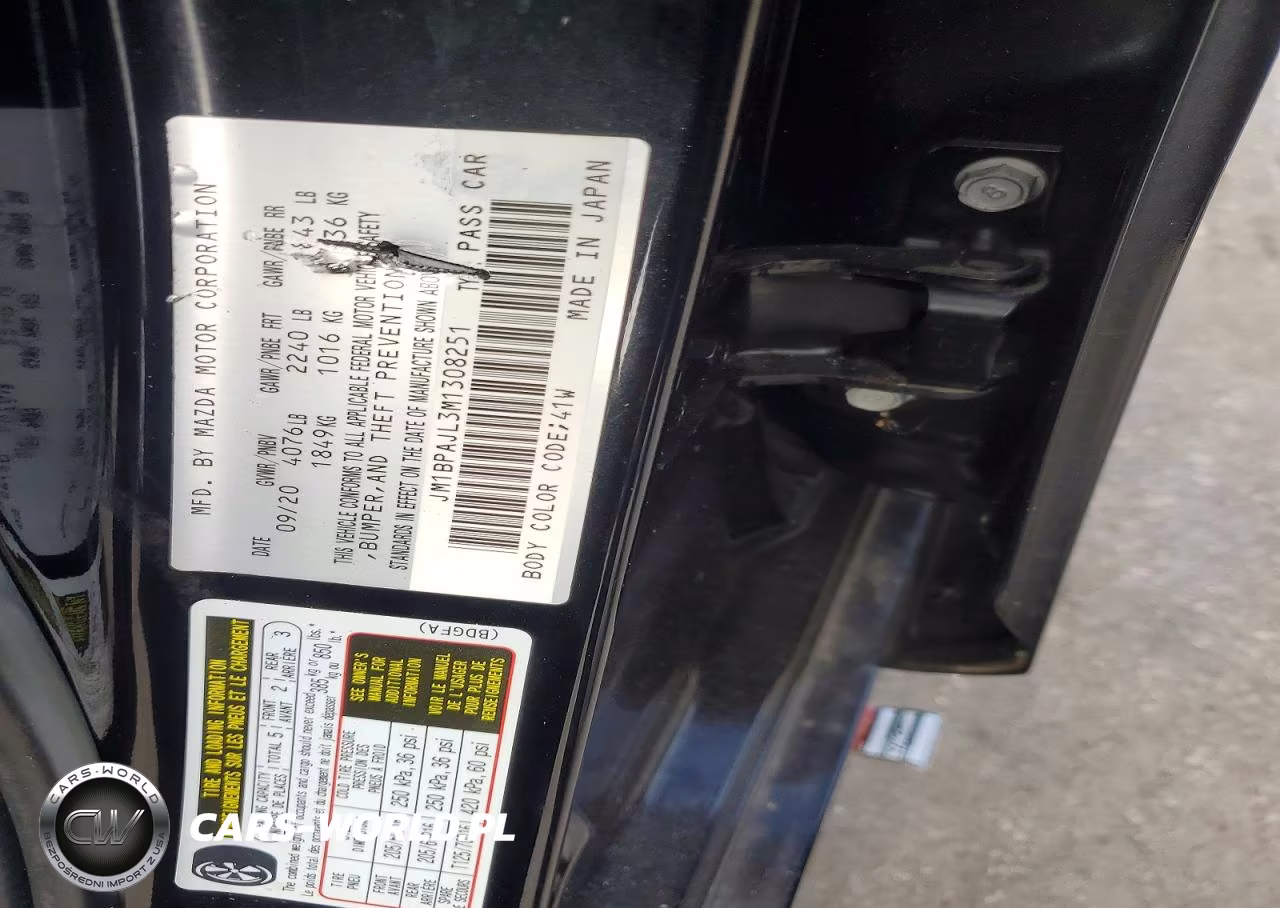 2021 Mazda 3 VIN:JM1BPAJL3M1308251 - 12