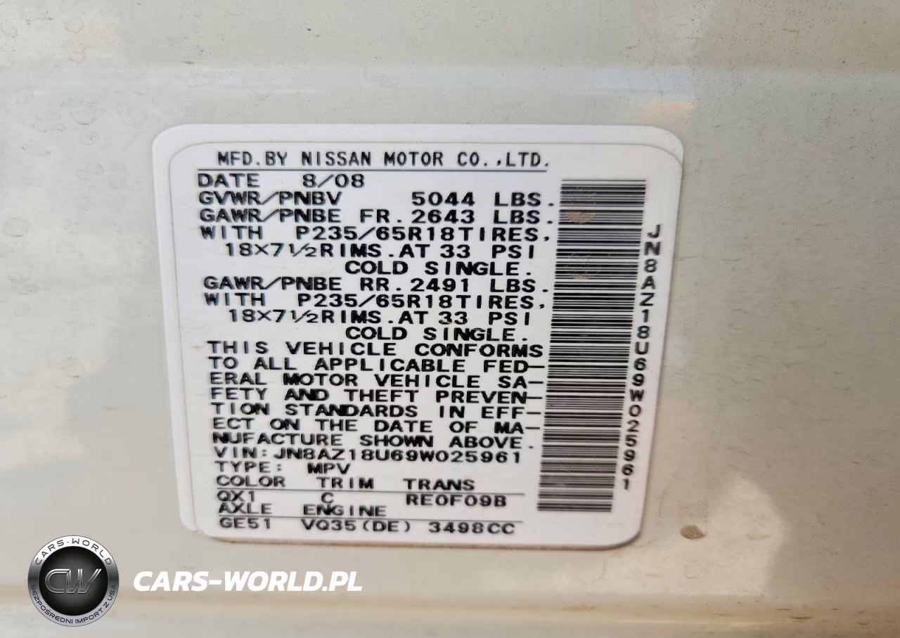 2009 Nissan Murano S VIN:JN8AZ18U69W025961 - 13