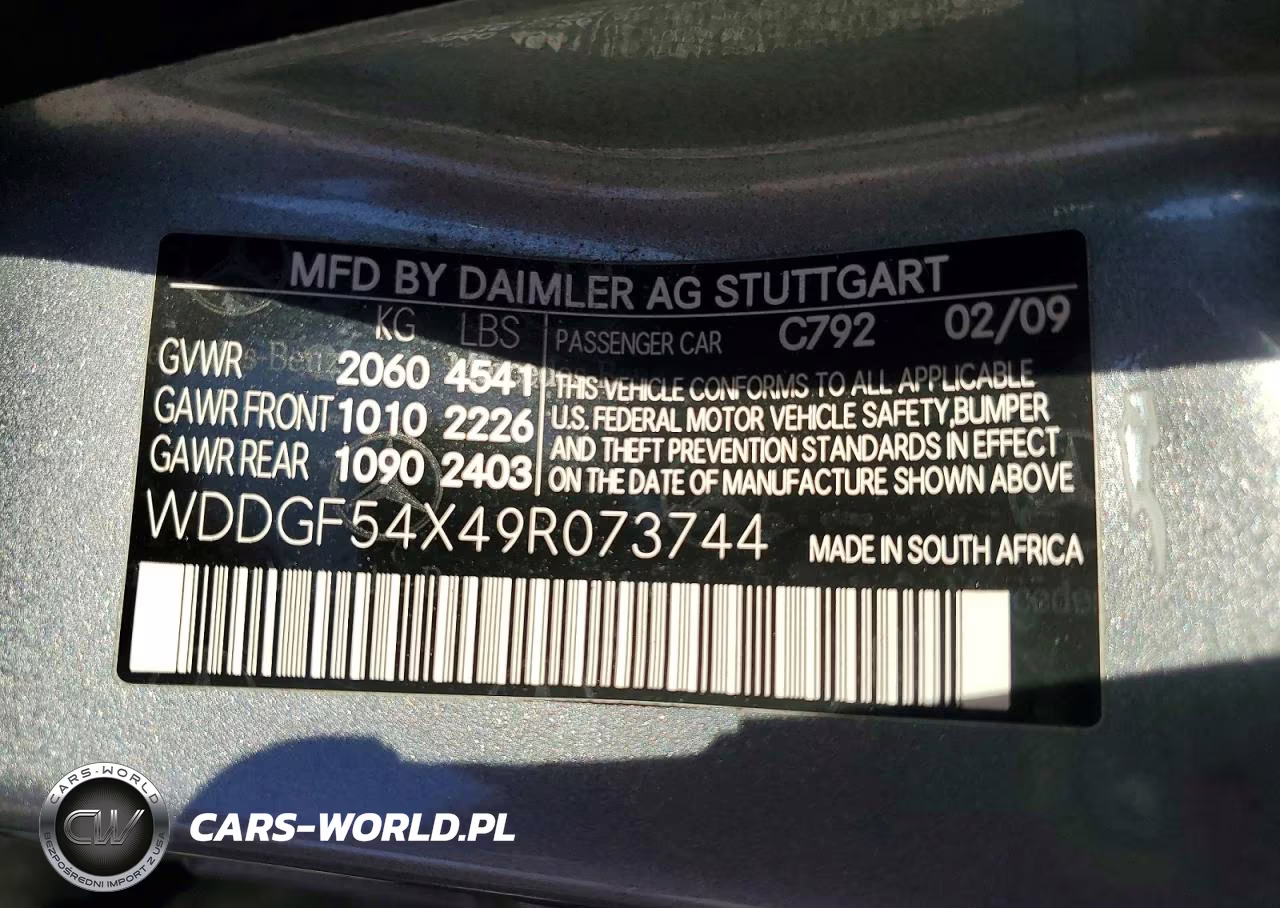 2009 Mercedes-Benz C 300 VIN:WDDGF54X49R073744 - 13