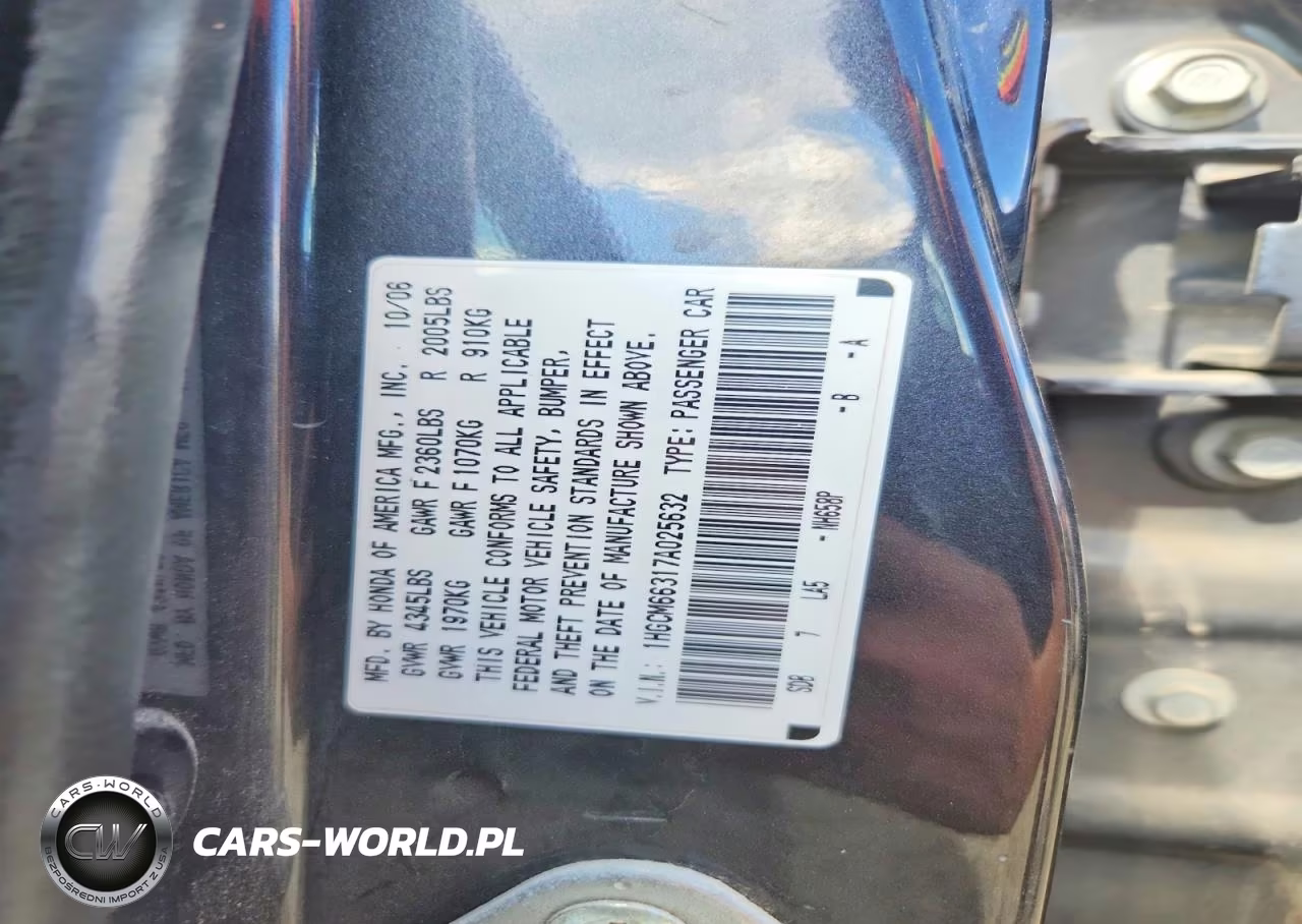 2007 Honda Accord Lx VIN:1HGCM66317A025632 - 13