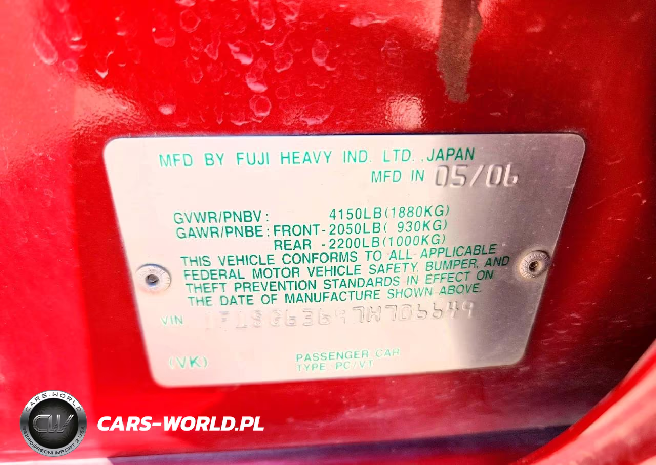 2007 Subaru Forester 2.5X VIN:JF1SG63697H706649 - 13