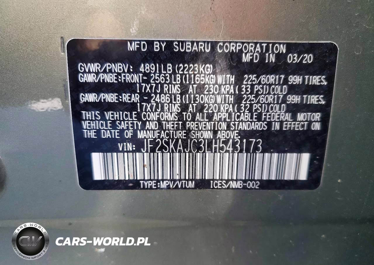 2020 Subaru Forester Premium VIN:JF2SKAJC3LH543173 - 12