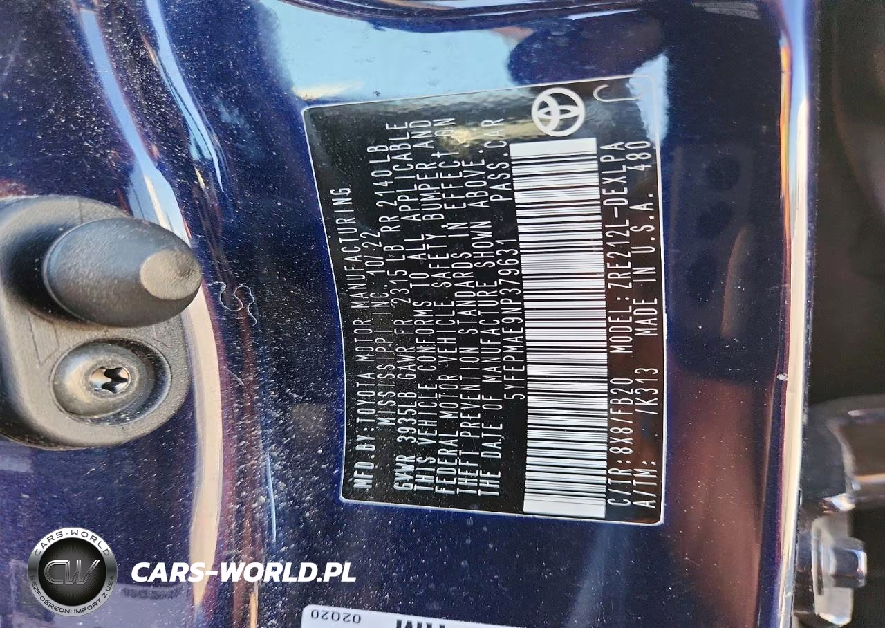 2022 Toyota Corolla Le VIN:5YFEPMAE9NP379631 - 12