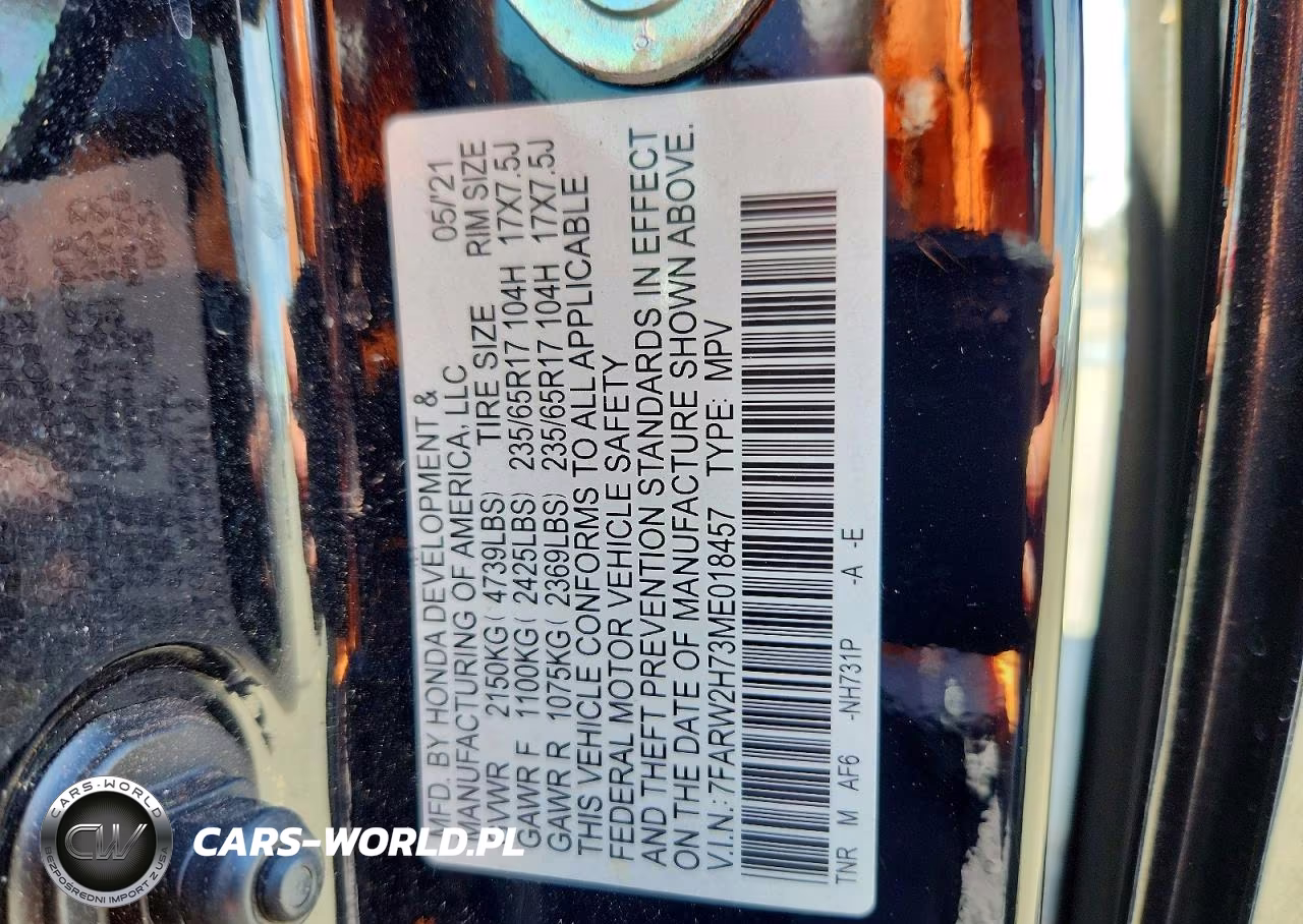 2021 Honda Cr-V Se VIN:7FARW2H73ME018457 - 13