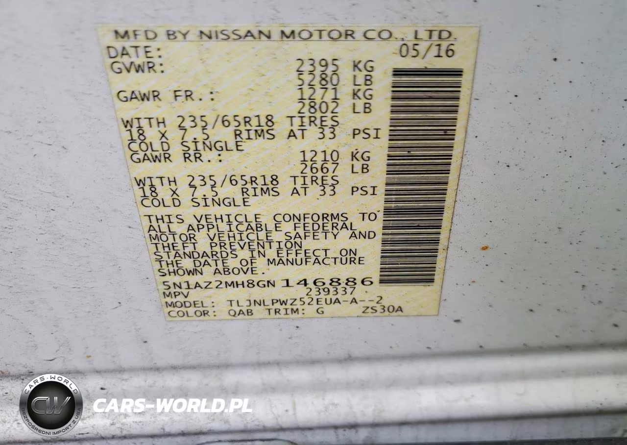 2016 Nissan Murano S VIN:5N1AZ2MH8GN146886 - 14