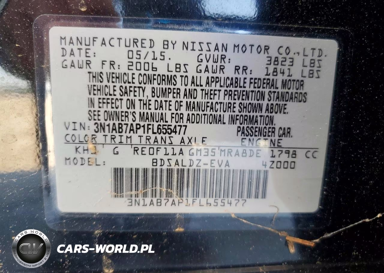 2015 Nissan Sentra Sv VIN:3N1AB7AP1FL655477 - 12