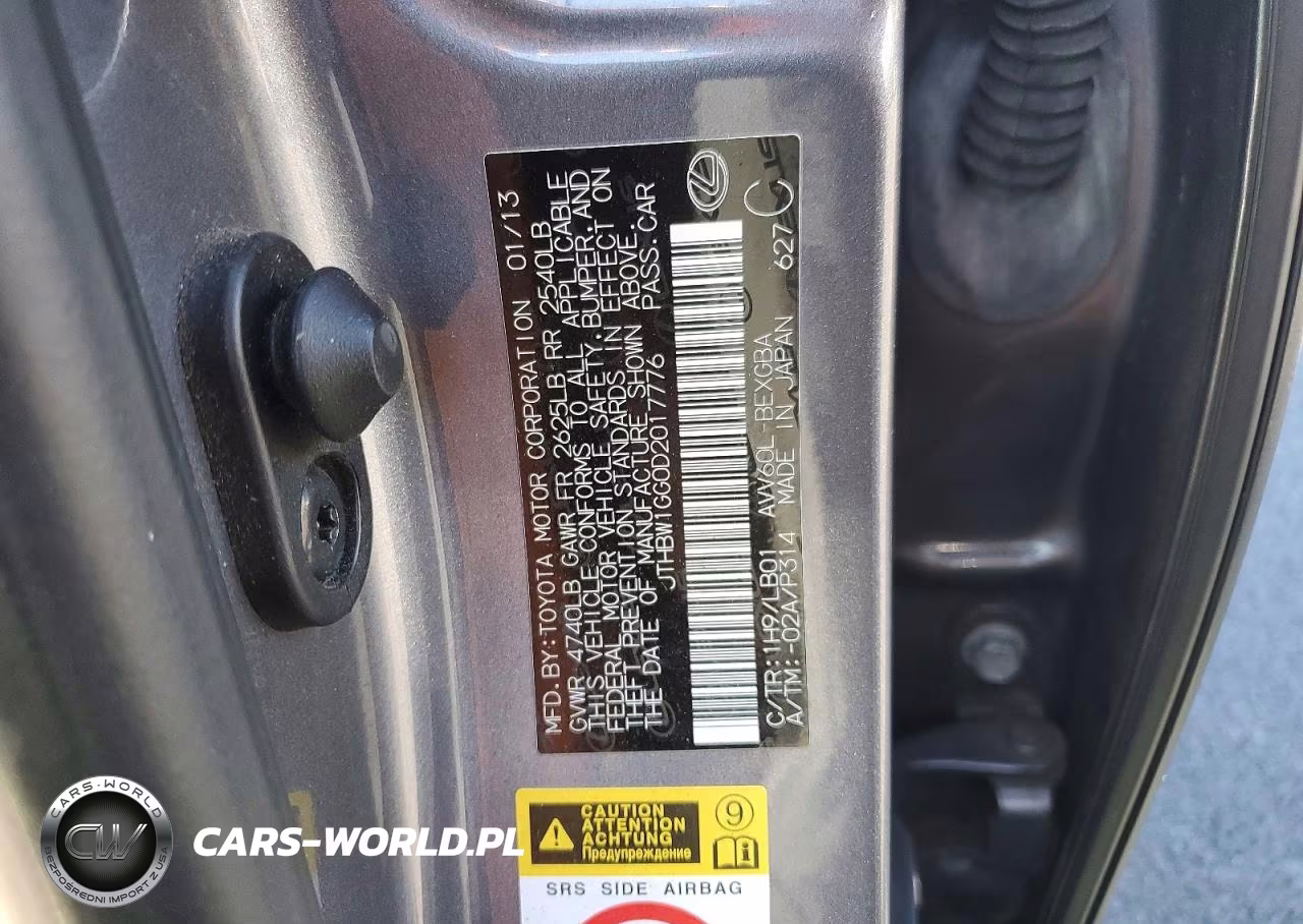 2013 Lexus Es 300H VIN:JTHBW1GG0D2017776 - 12