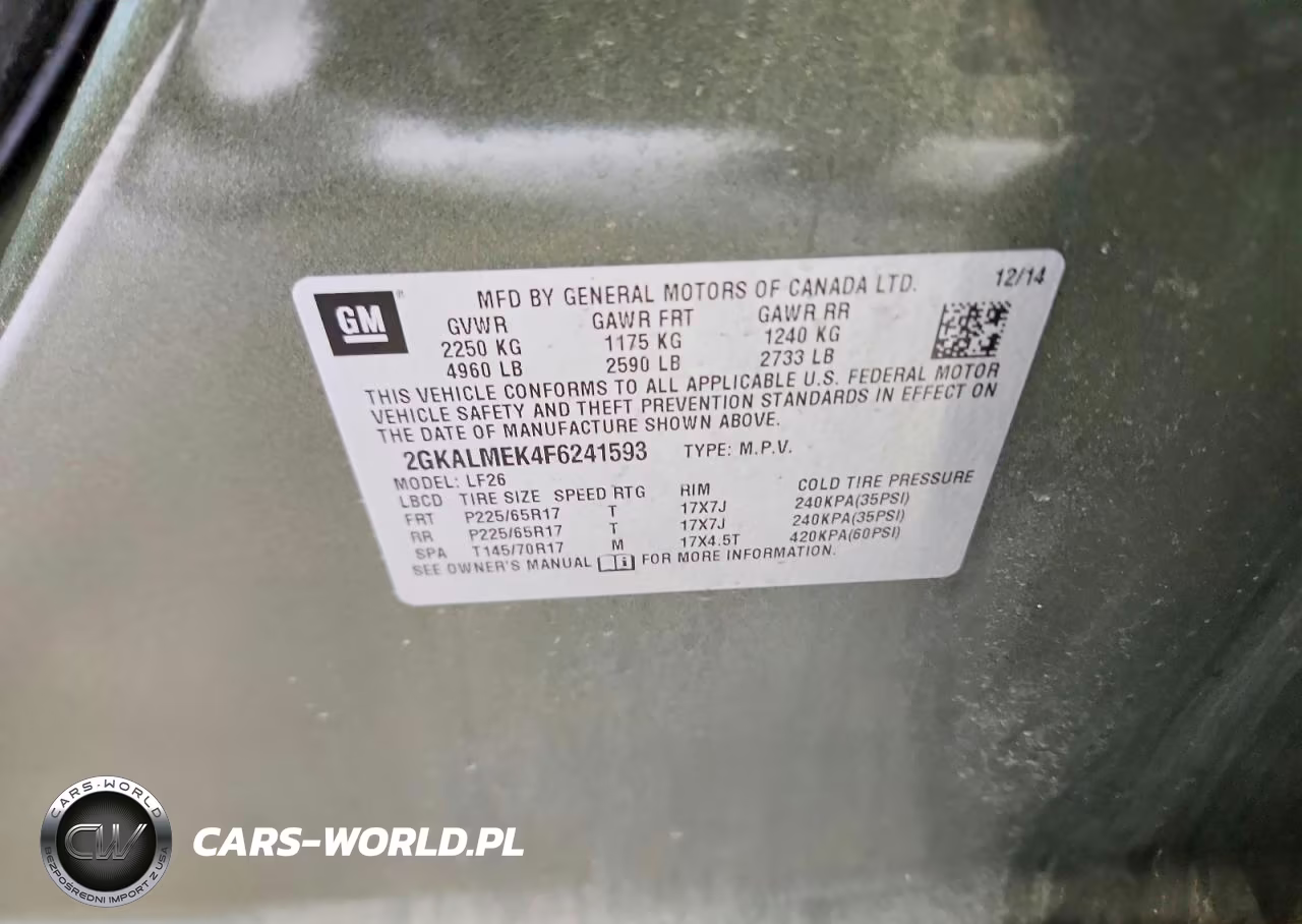 2015 GMC Terrain Sle VIN:2GKALMEK4F6241593 - 13