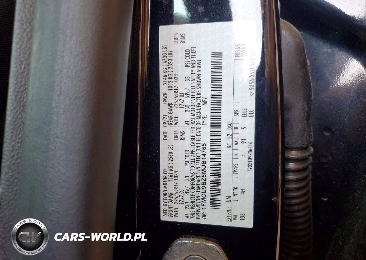 2021 Ford Escape Se VIN:1FMCU9BZ5MUB14765 - 13