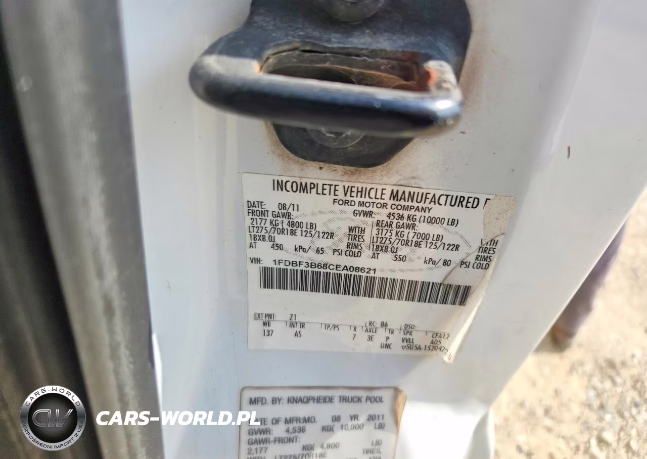 2012 Ford F350 Super Duty VIN:1FDBF3B68CEA08621 - 12