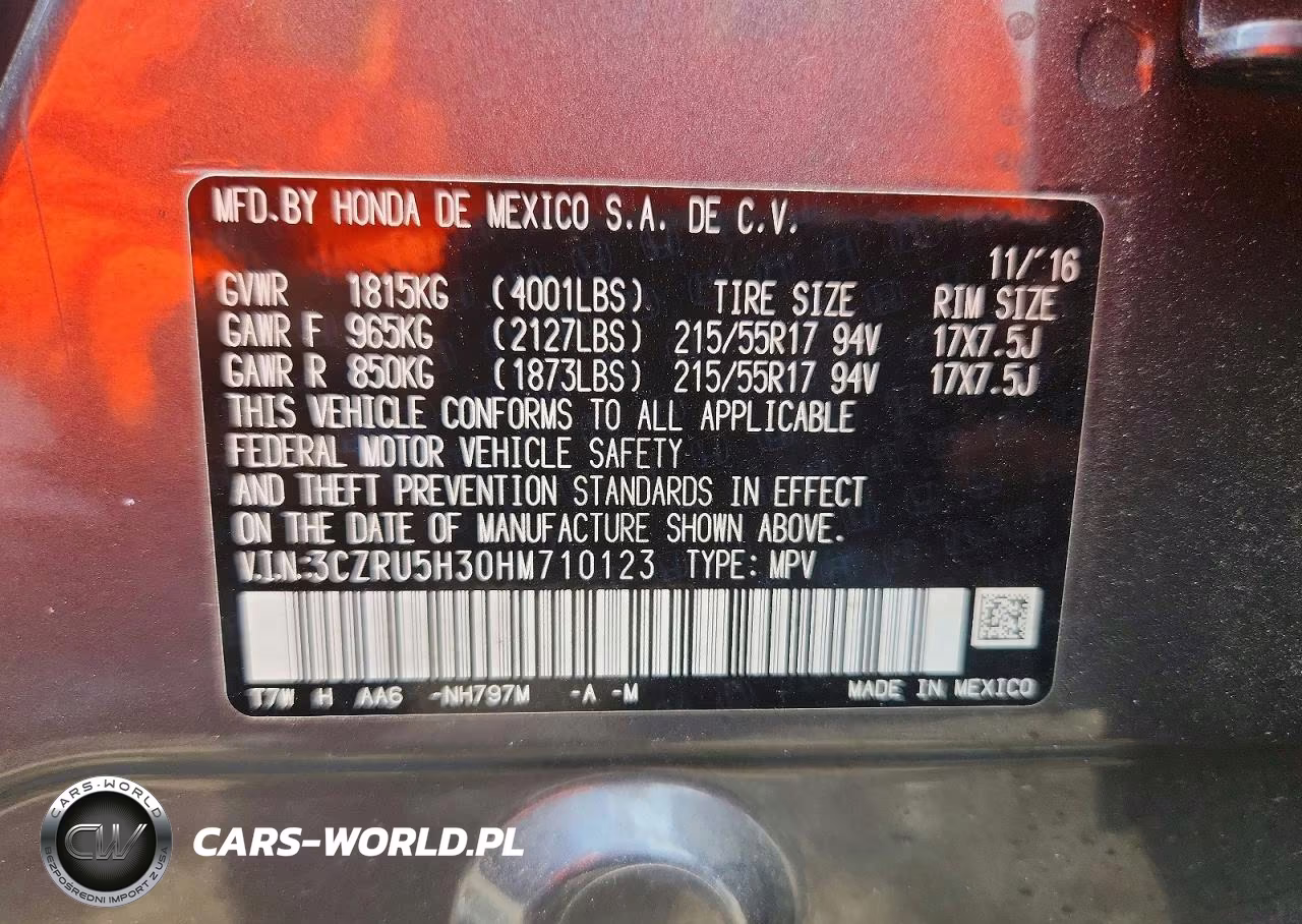 2017 Honda Hr-V Lx VIN:3CZRU5H30HM710123 - 14