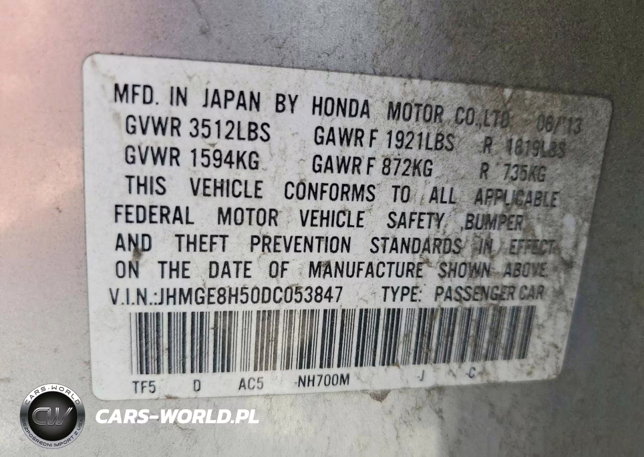 2013 Honda Fit Sport VIN:JHMGE8H50DC053847 - 12