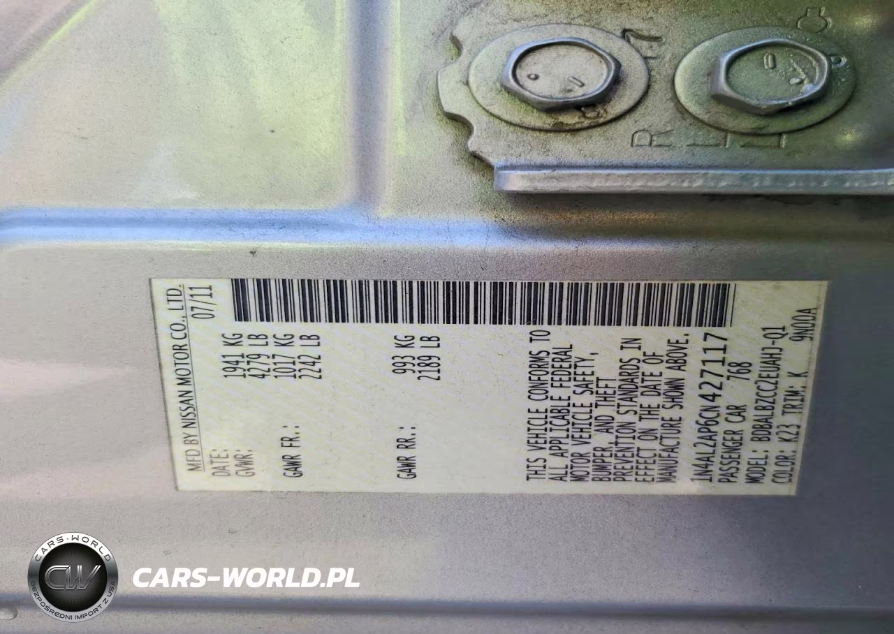 2012 Nissan Altima 2.5 VIN:1N4AL2AP6CN427117 - 13