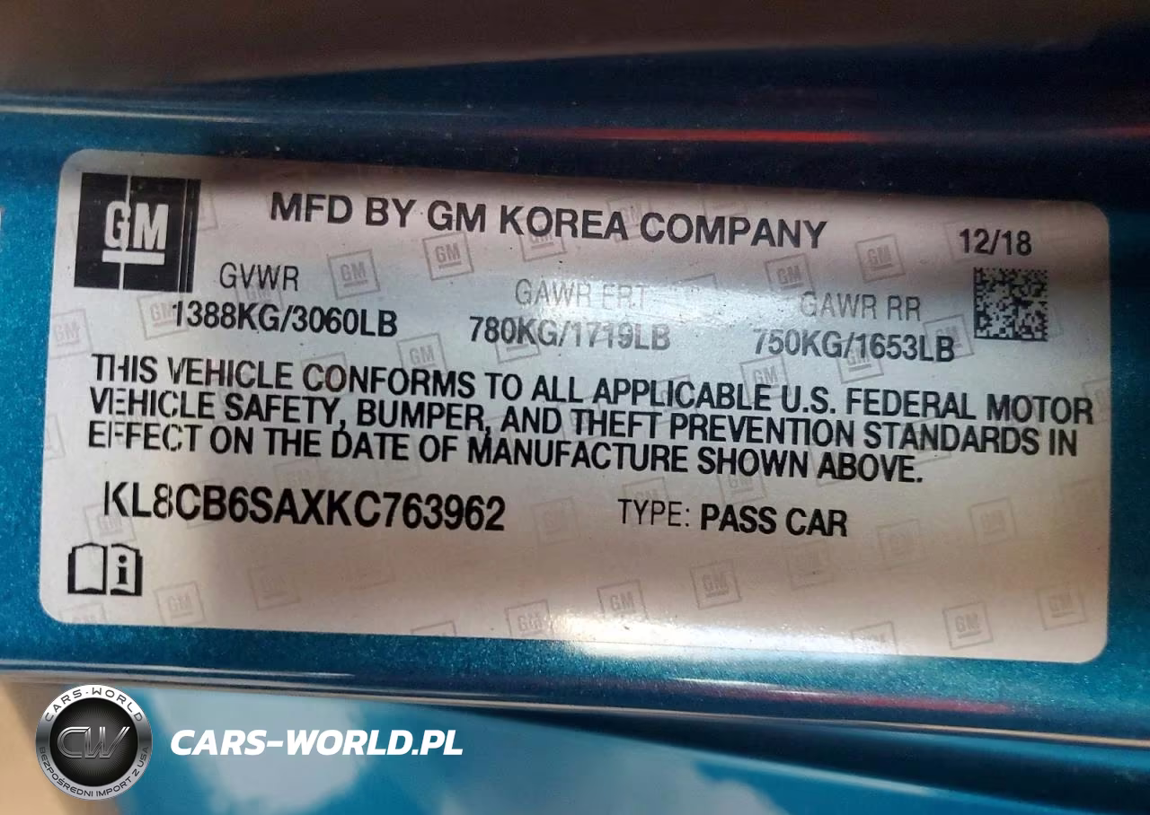2019 Chevrolet Spark Ls VIN:KL8CB6SAXKC763962 - 12