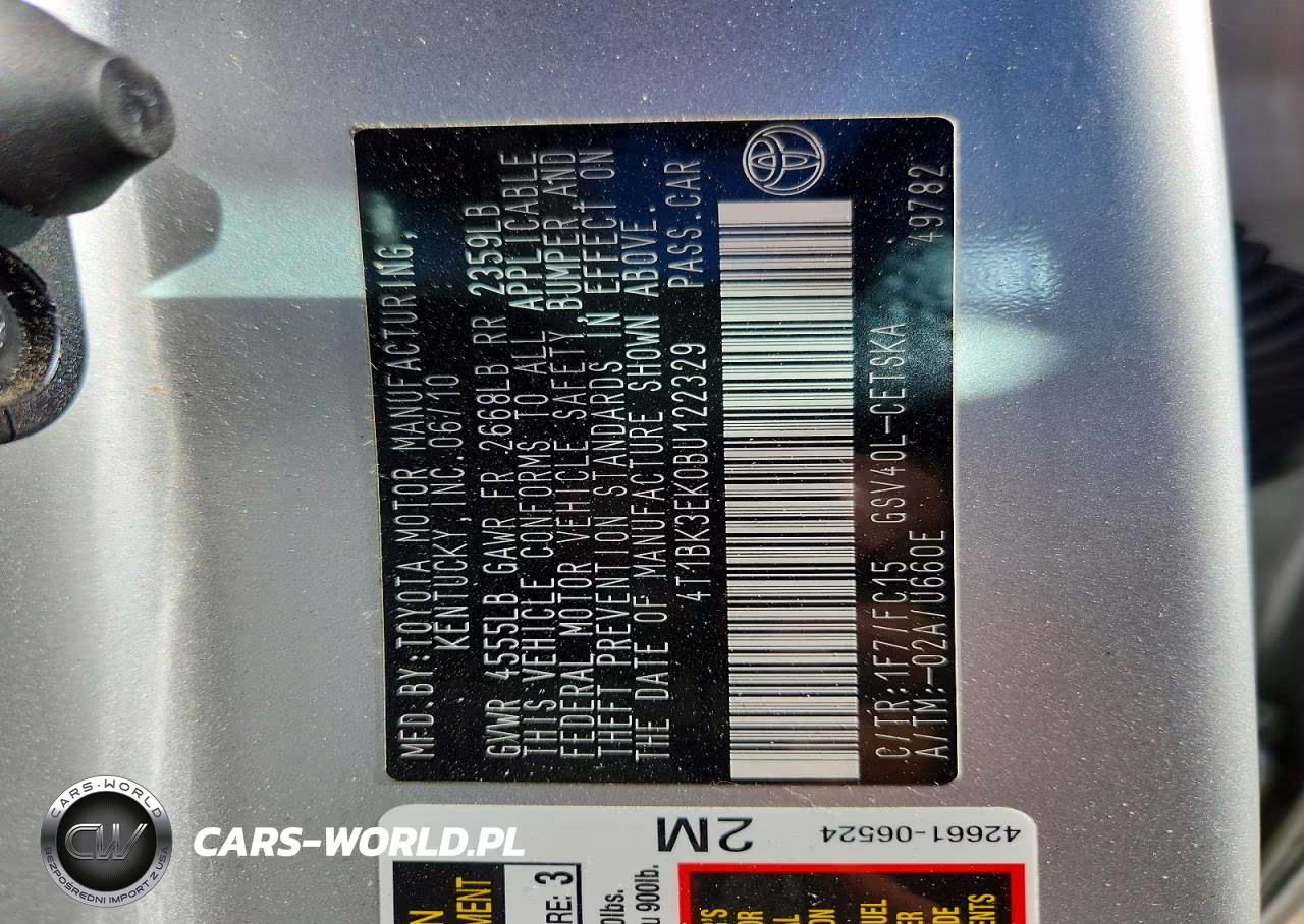 2011 Toyota Camry Se V6 VIN:4T1BK3EK0BU122329 - 12