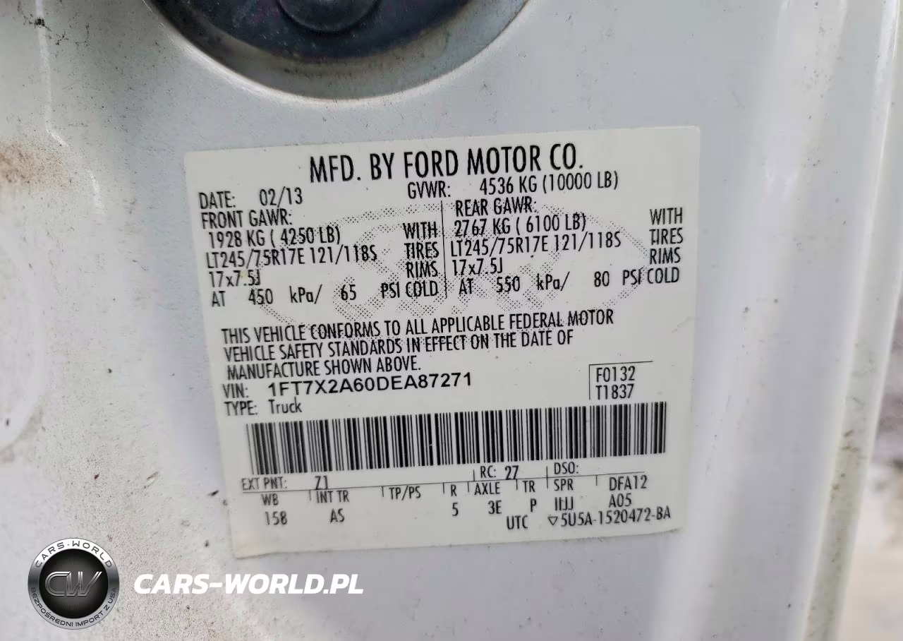 2013 Ford F250 Super Duty VIN:1FT7X2A60DEA87271 - 12