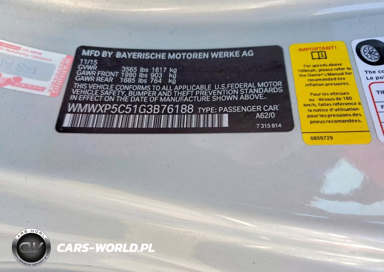 2016 Mini Cooper VIN:WMWXP5C51G3B76188 - 12